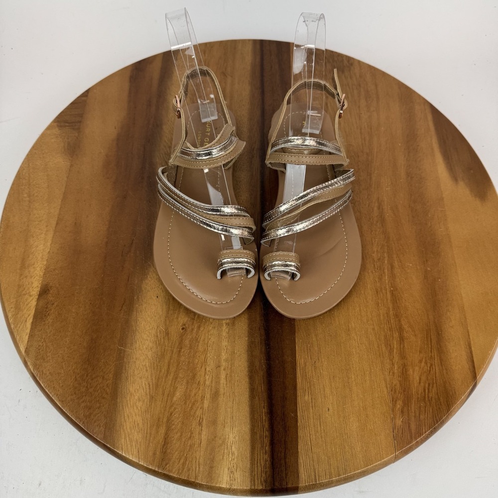New NWOB Big Kids Kurt Geiger Mini Deliah Brown Leather Sandals Size‎ 3 Y